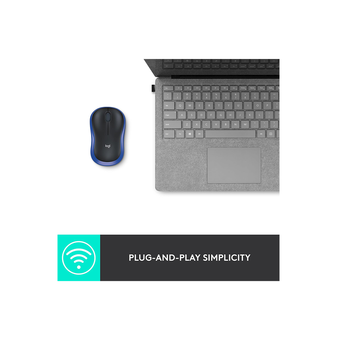 Logitech M185 Wireless Mouse - Blue in Qatar Logitech M185 Wireless Mouse - Blue in Qatar